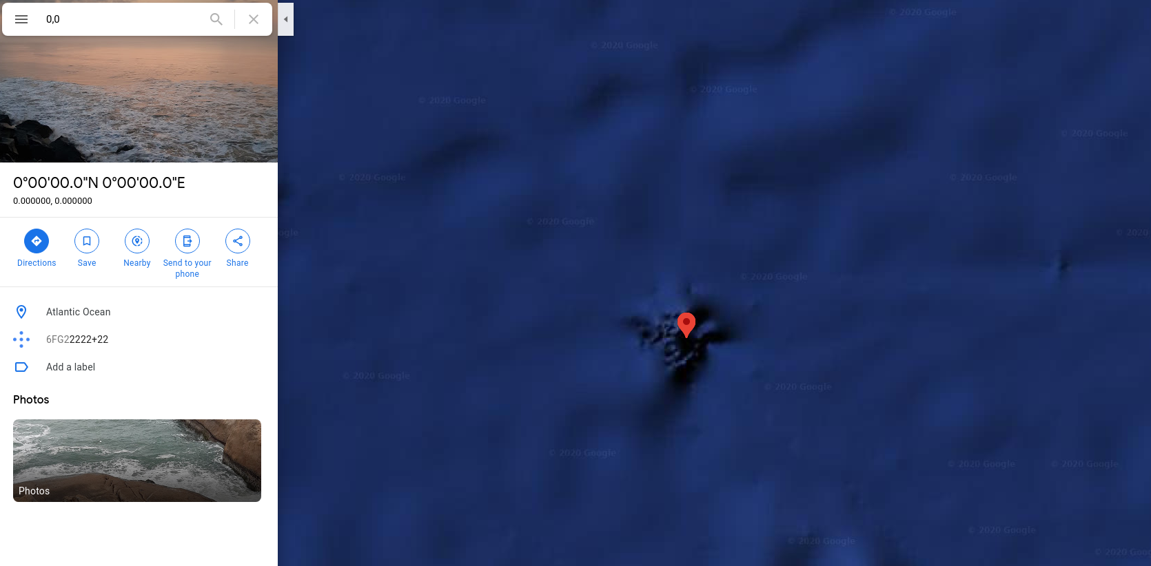 Null Island Google Maps