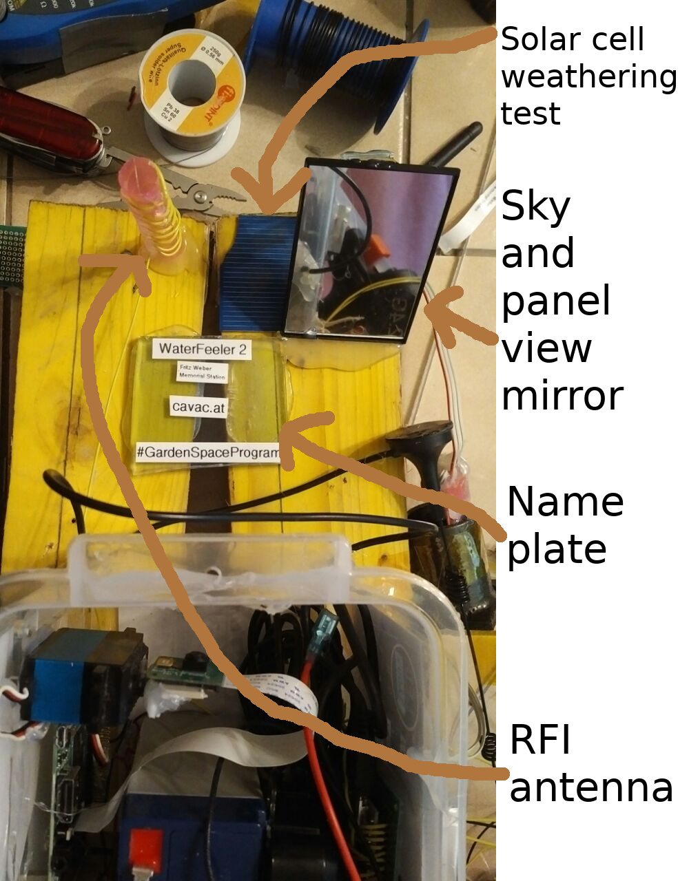 WaterFeeler2 Assembly Lower science assembly (the porch)